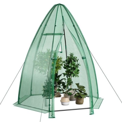 5.5 x 5.5 x 6 Feet Portable Mini Greenhouse with All-Weather PE Cover 5.5 x 5.5 x 6 Feet Portable Mini Greenhouse with All-Weather PE Cover
