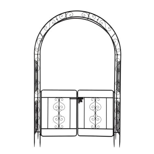 7ft, Black, Double-decked, Rounded Roof, With Door, Wrought Iron, Iron Arch, Courtyard 7ft, Black, Double-decked, Rounded Roof, With Door, Wrought Iron, Iron Arch, Courtyard
